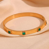 Square Zircon Clasp Bracelet 18K Plated Women's Hand Bracelet