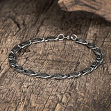 Men's Retro Vintage Woven Bracelet Stainless Steel Bangle