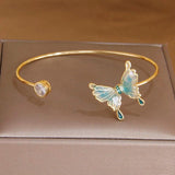 Korea&Japanese Butterfly Charm Bangles Crystal Bracelets