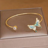 Korea&Japanese Butterfly Charm Bangles Crystal Bracelets