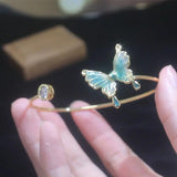 Korea&Japanese Butterfly Charm Bangles Crystal Bracelets