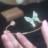 Korea&Japanese Butterfly Charm Bangles Crystal Bracelets