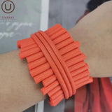 Gothic Charm Bangle Red Rubber Jewelry Punk Bracelet