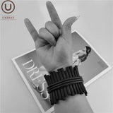 Gothic Charm Bangle Red Rubber Jewelry Punk Bracelet
