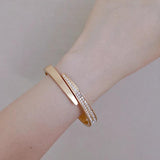 Crystal Cuff Bracelet Rose Bangles Female Jewelry Accessory