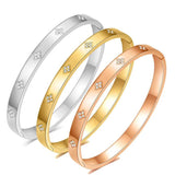 Waterproof CZ Bangles Stainless Steel Bracelets Women Wholesale