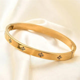 Waterproof CZ Bangles Stainless Steel Bracelets Women Wholesale