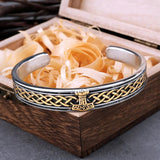 Men's Stainless Steel Vikings Hammer Bracelet Celtic Knot Amulet Cuff