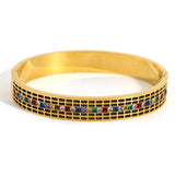 Colorful Cubic Zirconia Stainless Steel Bracelet Charms Women
