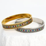 Colorful Cubic Zirconia Stainless Steel Bracelet Charms Women