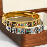 Colorful Cubic Zirconia Stainless Steel Bracelet Charms Women