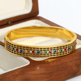 Colorful Cubic Zirconia Stainless Steel Bracelet Charms Women