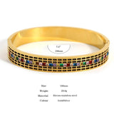 Colorful Cubic Zirconia Stainless Steel Bracelet Charms Women
