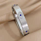 316L Stainless Steel Rhinestone Eye Charm Bracelet for Women