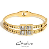 Delicate CZ Charm Stainless Steel Bangles for Women