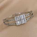 Delicate CZ Charm Stainless Steel Bangles for Women