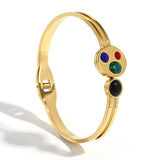 Colorful Disc Inlaid Shell Stone Bracelet for Women