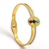 Colorful Disc Inlaid Shell Stone Bracelet for Women