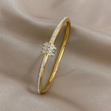 Rhinestone Beadeds Steel Bangles Bracelets for Women Girls