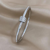 Rhinestone Beadeds Steel Bangles Bracelets for Women Girls