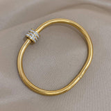 Rhinestone Beadeds Steel Bangles Bracelets for Women Girls