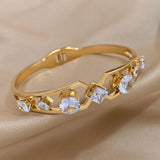 Rhinestone Charm Steel Bangles for Women Plated Party Jewelry