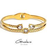 Zircon Stainless Steel Cuff Bracelet Bangles Plated Party Jewelry
