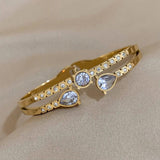 Zircon Stainless Steel Cuff Bracelet Bangles Plated Party Jewelry