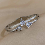 Zircon Stainless Steel Cuff Bracelet Bangles Plated Party Jewelry