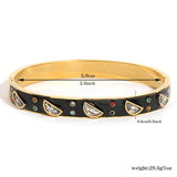Zircon Charm Stainless Steel Bracelet Enamel Plated Jewelry