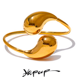 316l Stainless Steel Water Drop Hollow Bracelet Bangle Women 18K PVD Plated