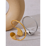 316l Stainless Steel Water Drop Hollow Bracelet Bangle Women 18K PVD Plated