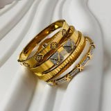 Stainless Steel Bracelets Golden Love Crystal Wedding