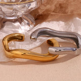 18K Plated Liquid Wave Bracelet, Stainless Steel Women's Hand Jewelry