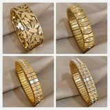 Stylish Stainless Steel Elastic Metal Bracelets Unisex Gift