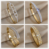 Stylish Stainless Steel Elastic Metal Bracelets Unisex Gift
