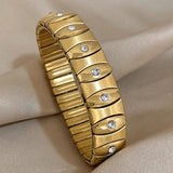 Stylish Stainless Steel Elastic Metal Bracelets Unisex Gift