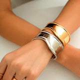Boho Metal Wide Cuff Open Arm Bangles Punk Bracelets