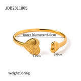 Hammer Pattern Asymmetric Bracelet 18k Plated Stainless Steel Jewelry