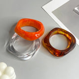 Colorful Chunky Resin Bangles for Women Kpop Bracelets