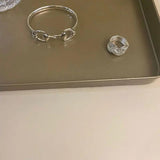 Geometric Buckle INS Woman Bracelet Silver Creative Punk Party Hand Jewelry