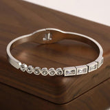 Green Zircon Charm Bracelet for Women Stainless Steel Plated