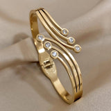 Zircon Stainless Steel Bangles Bracelets for Women
