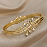 Zircon Stainless Steel Bangles Bracelets for Women