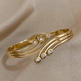 Zircon Stainless Steel Bangles Bracelets for Women