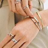 925 Silver Plated 18K Rose Open Bracelet
