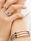 925 Silver Plated 18K Rose Open Bracelet