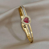 Women's Stainless Steel Love Bracelet Heart Cuff Wristband