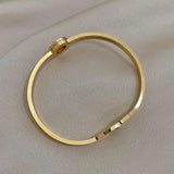 Women's Stainless Steel Love Bracelet Heart Cuff Wristband