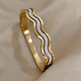 Rhinestone Wave Bracelet Bangle for Women